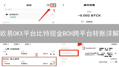 欧易OKX平台比特现金BCH跨平台转账详解